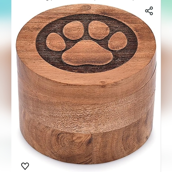 Acacia Wood Decorative Paw Print Box - Picture 6 of 7